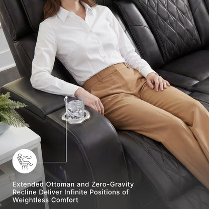 3 Seater Leather Power Reclining Sofa