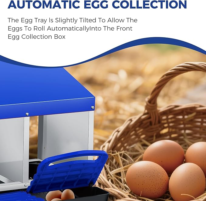 Garvee Chicken Nesting Boxes, 4 Hole Roll-Away Nesting Boxes for Chickens Coop with Perch, Hens, Ducks & Other Poultry,Egg Laying Box with Lid Cover to Protect Eggs,Easy to Assemble