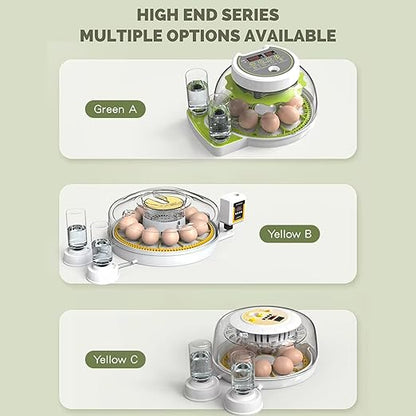 ME JO Egg Incubator for Hatching Eggs with Automatic Egg Turning & Humidity Control – Dual Power Supply Chicken Egg Incubator, Quail, Duck, Reptile Hatchery, Small Digital Smart Incubator (18 Eggs)