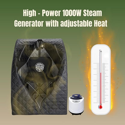 One Person Portable Steam Sauna Tent with 1000W/ 110V Steamer, 40” x 34” x 29”