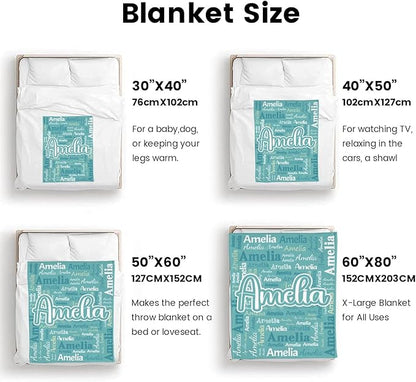 Dr.TOUGH Personalized Blanket for Adult Kids with Name Customized Blankets Personalized Throw Blanket for Christmas Birthday Gifts