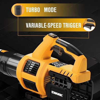 EWORK Cordless Leaf Blower and Hedge Trimmer Combo with 2 x 3.0Ah Batteries, Fast Charger, Electric Leaf Blowers for Lawn Care, 2-in-1 Electric Shrub/Bush Trimmer & Grass Shears