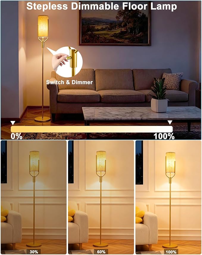 64.6IN Black Floor Lamp