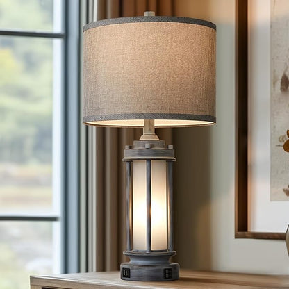 Rustic Table Lamp for Bedroom Living Room