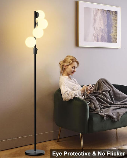 Lightdot Dimmable Globe Floor Lamp, Mid Century Modern Floor Lamp