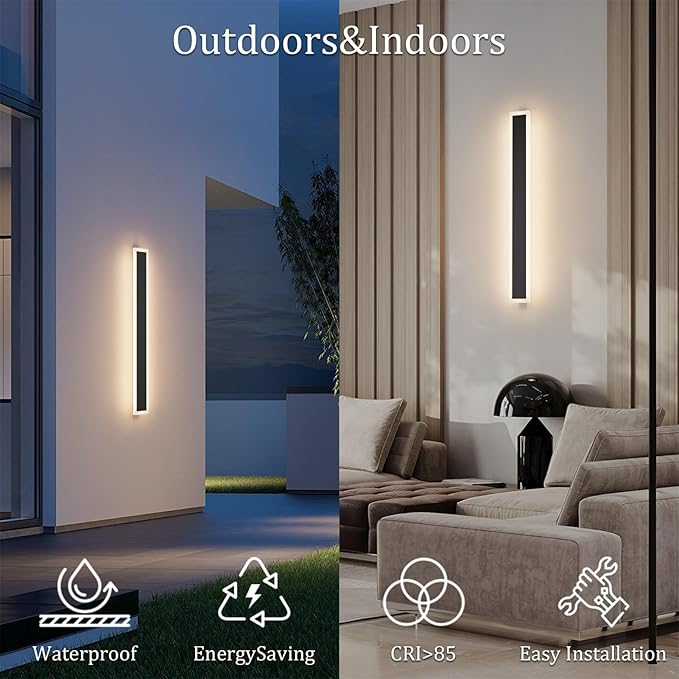 2 Pack 31.5in Outdoor Wall Lights