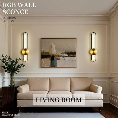 JAYMP RGB Modern Wall Sconce Dimmable Remote Control LED Wall Light Fixture