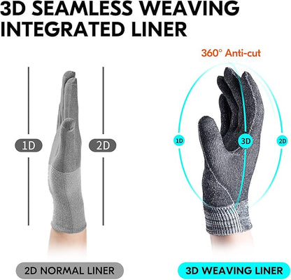 Vgo... Cutproof Gloves,Cut Resistant Gloves,HPPE Anti-cut Liner,Hand Protection,ANSI A3,Touchscreen