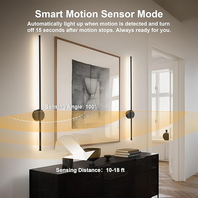 Motion Sensor Battery Operated Wall Sconce Set of Two