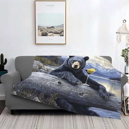 Tijuboni Bear Cabin Throw Blanket Bear Gifts for Girls Boys Women Men Kids Adults Soft Flannel Fleece Blanket for Couch Sofa Bed Home Decor 40"x50"