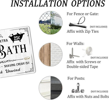 Generic Hot Bath Shampoo Metal Tin Sign Soap Poster Relax Soak Unwind Towels Included Bar Farmhouse Bathroom Home Wall Decor Art Vintage Plaque 8x12 Inch