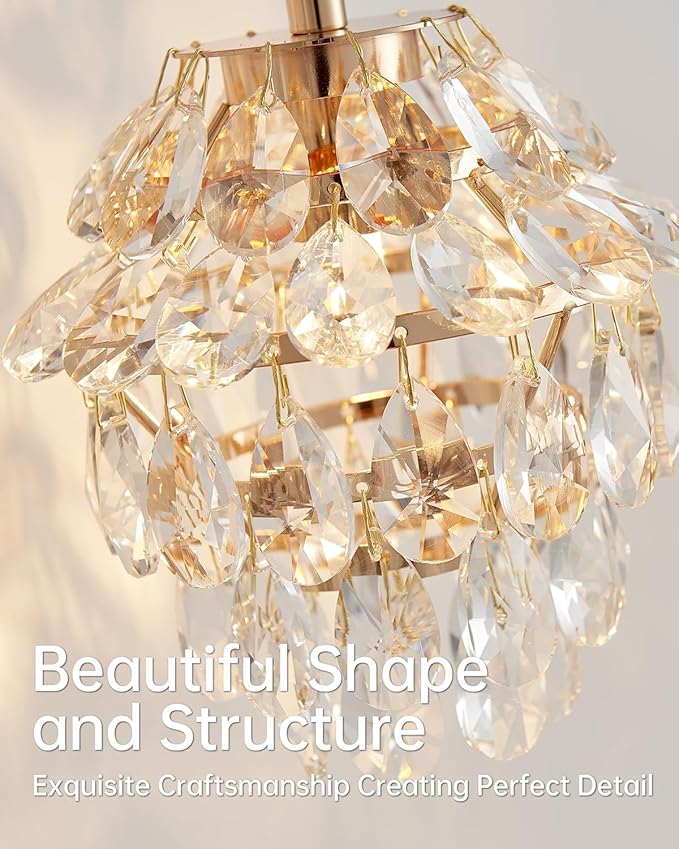 2 Pack Hardwired Wall Sconces, Modern Luxury Crystal Wall Light Fixture