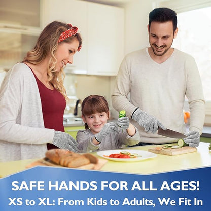Cut Resistant Gloves, Level 5 Protection, Food Grade Safety Gloves for Mandolin Slicing, Multiple Sizes