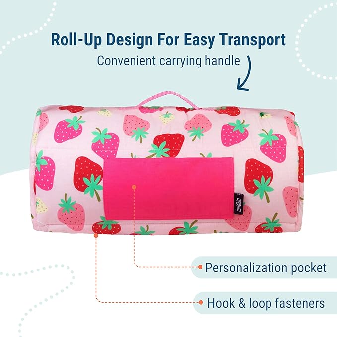 Wildkin Kids Original Nap Mat – Cozy Kids Sleep Mat with Pillow, ideal for School & Travel