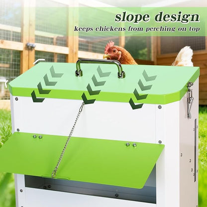 Automatic Chicken Feeder Hanging 22lb Capacity No-Waste Gravity Poultry Feeding Trough for Hens, Roosters, Ducks and Goose Coops