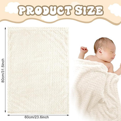 Frienda 4 Pcs Baby Fuzzy Blanket Fluffy Baby Blanket for Boys Girls Soft Warm Infant Newborn Toddler Receiving Nursery Bed Supplies, 32 x 24 Inch(Red Black Color)