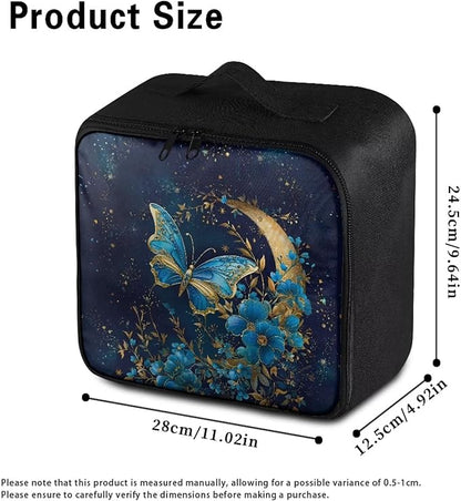 Rnyleeg Portable First Aid Kit College Medical Kit for Dorm Emergency Medical Trauma Bag Home Car Camping Hiking First Aid Bag Empty Floral Butterfly Moon Print
