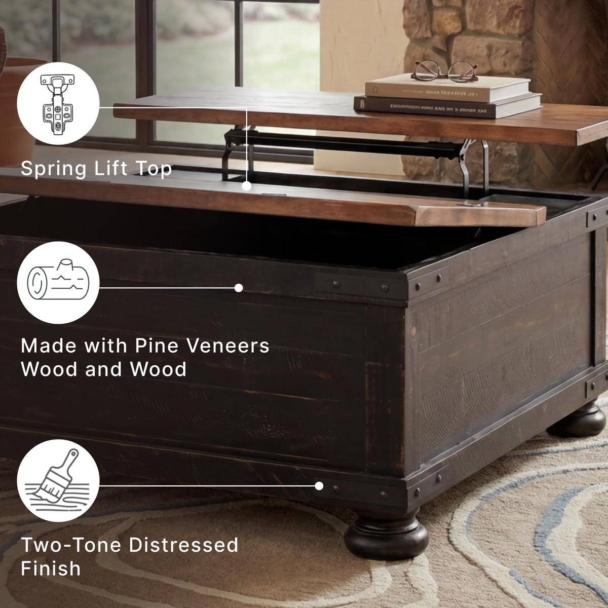 Lift Top Coffee Table with Storage