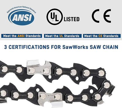 3-Pack 18 Inch Chainsaw Chain, 3/8" LP Pitch .050" Gauge 61 Drive Links Fits 63PM3-61 Stihl MS211, MS211C, 3636-005-0061 and More