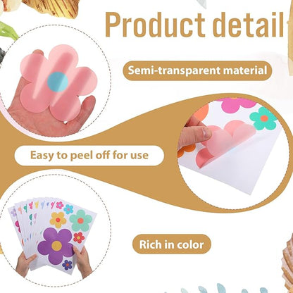 9 Sheets Colorful Daisy Wall Stickers, Removable Flowers Self-Adhesive Sticker, Cute PVC Floral Wall Decor, Aesthetic Gift for Girls Teen Nursery Bedroom Dorm Kindergarten
