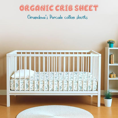 Threadmill Organic Baby Crib Sheets for Boys & Girls | 100% Organic Cotton Fitted Crib Sheet for Standard Crib Mattress | 2 Pack Unisex Cozy Toddler Sheets, Machine Washable Migosprint