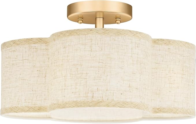 Gold Semi Flush Mount Ceiling Lights, 4-Light 14" Gold Light Fixtures Ceiling