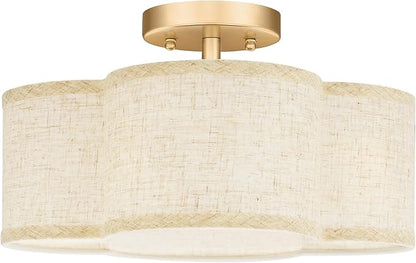 Gold Semi Flush Mount Ceiling Lights, 4-Light 14" Gold Light Fixtures Ceiling
