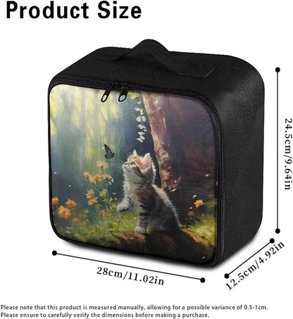 Rnyleeg Cute Cat Empty First Aid Bag Emergency Medical Kit for College Dorm First Aid Kit for Home Portable Travel Medical Supplies Bag
