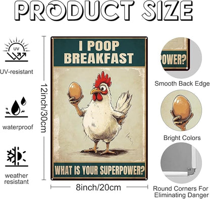 Funny Chicken Coop Sign Chicken Kitchen Decor Farmhouse Home Decor Outdoor Yard Metal Sign For Home Garden 8×12 Tin Sign