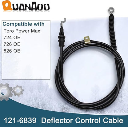 Deflector Control Cable 121-6839 for Toro Snow Blower fits Toro Power Max 37771 37772 37775 37777 37780 38813 38816 38817 Snow Thrower