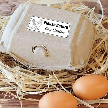 1 x 2.625 Inch 500 Pcs Please Return Egg Cartons Stickers Farm Fresh Eggs Carton Labels - Chicken Container Packaging Stickers for Egg Producers,Organic Farms,Farmers’ Markets