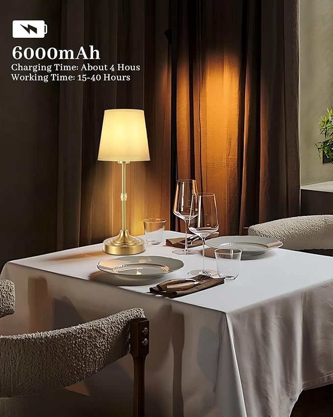 Portable LED Table Lamp, Rechargeable Cordless Desk Lamp