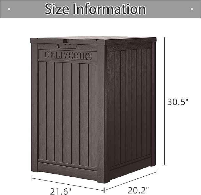 Package Delivery Box for Outside, 48 Gallon Storage with Lockable Secure, Large Resin Outdoor Package Drop Container