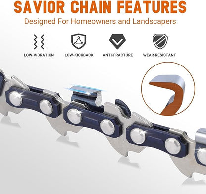 Savior 3 Pack 16 Inch Chainsaw Chain 3/8" LP Pitch .050" Gauge, 55 Drive Links Replace STIHL 63PM3 55, 3613 005 0055, Oregon 91PX055G, T55, S55, Fits 021 MS 170 MS 210 Poulan PLN3516F Chain and More