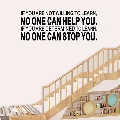 Inspirational Quotes Wall Decals for Office: Motivational Positive Workplace Vinyl Art Wall Stickers - School Classroom Home Wall Decor - If You are Not Willing to Learn 41"X16"