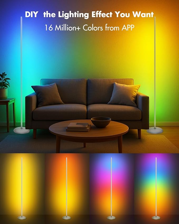 Corner Floor Lamp, Smart RGB LED Corner Lamp