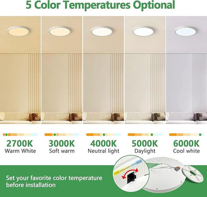 6PK 15.8 Inch Dimmable LED Flush Mount Ceiling Light,