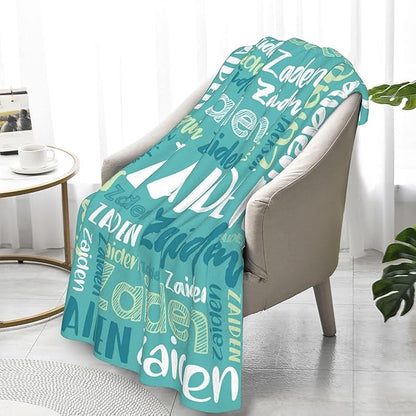 Dr.TOUGH Personalized Blankets with Name Customized Baby Blankets for Girls Boys Adults Monogrammed Blankets and Throws Christmas Birthday Mothers Fathers Valentines Day Gift (Mint Green, 40''×50'')