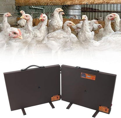 Foldable Chicken Coop Heater, 150W Chicken Coop Heater Coffee Color, Temperature Adjustable Power Failure Prevention with Timer Digital Display Chicken Coop Warmer for Outdoor (L)