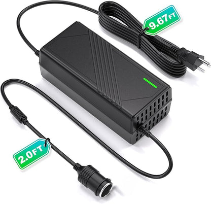 AC to DC Converter 20A/240W/12.36FT/110V-240V to 12V Converter Car Cigarette Lighter Socket AC/DC Power Adapter for Inflator, Car Refrigerator, Car Vacuum Cleaner and More