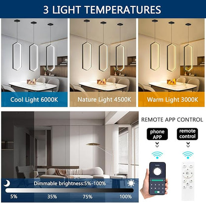 Ring Dimmable Pendant Lighting Adjust LED Mini Chandelier Ceiling Light Fixtures