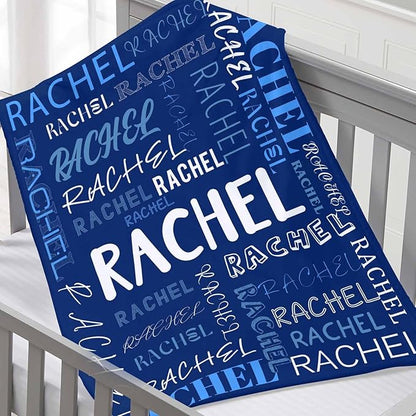 Ship Next Day, Custom Name Blanket, Personalized Baby Blanket for Girls, Baby Blankets with Name Ultra-Soft Cozy Fleece Blankets Gifts for Boys & Girls Kids Teen Girl New Mom