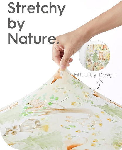 Crib Sheets Netural for Girls Boys, Premium Soft Crib Mattress Fitted Sheet, Ultra Breathable Baby Sheets, Super Stretchy Baby Bed Sheets 28x52x9 Extra Deep Pocket