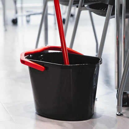 3.5 Gallon Heavy-Duty Utility Bucket – Sturdy Black Polypropylene, Ergonomic Handle, Multi-Purpose Container with Volume Markings, Ideal for Household Cleaning, Gardening, Garage Storage & Daily Tasks