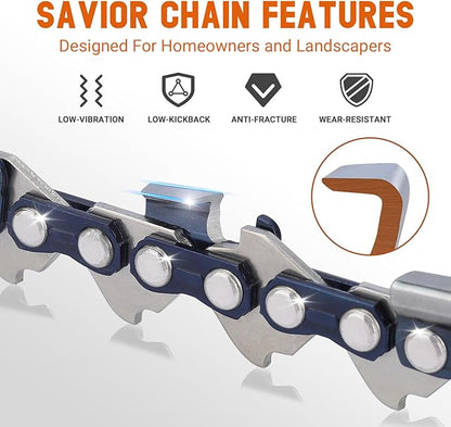 Savior 18 Inch Chainsaw Guide Bar and Chain Combo, .325" Pitch, .063" Gauge, 68 Drive Links for 025, 025C, MS250, MS251, MS251C-BE Chainsaws, Replacement 183PXLBA074 578780 (3*Chains+1*Bar)