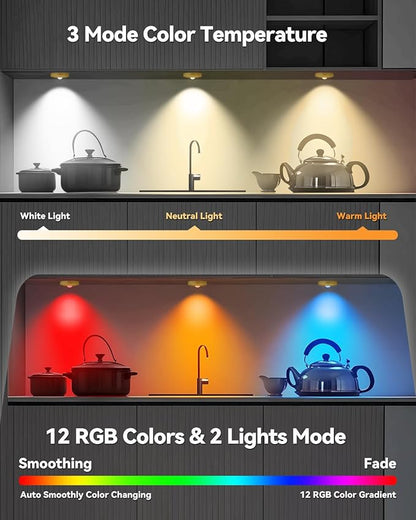 Rechargeable RGB Puck Lights