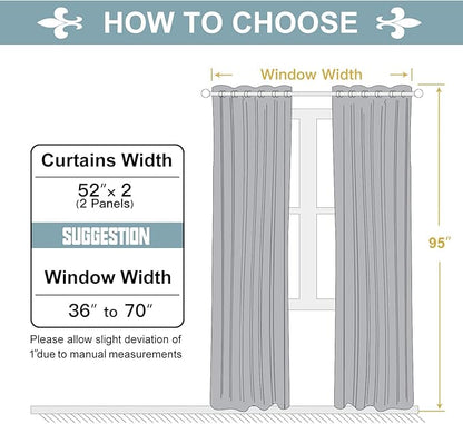 ChrisDowa Grommet Blackout Curtains for Bedroom and Living Room - 2 Panels Set Thermal Insulated Room Darkening Curtains (Brown, 52W x 95L)