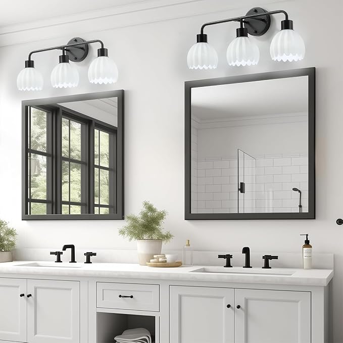Black 3-Light Vanlity Light Over Mirror, Wall Sconces, Modern Bathroom Light