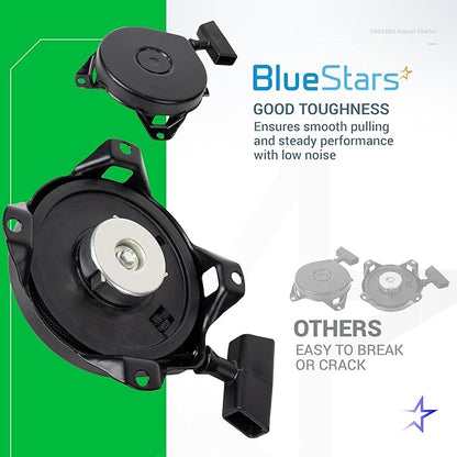 BlueStars 590420A Recoil Starter Assembly - for Tecumseh LAV TVS HS25-HS40 AH600 AV520 ECV HH TVXL105 HXL35 OVRM40 Snowblower - Replaces Tecumseh 590420 590458 590604 Stens 150-003 Oregon 31-051