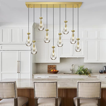 Modern Raindrop Pendant Lights Kitchen Island Teardrop Gold Hanging Light